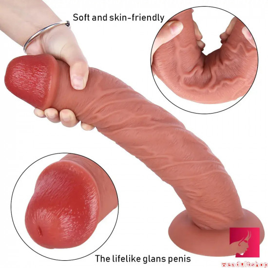 10.63in extra lifelike skin feeling thick dildo sex toy for woman