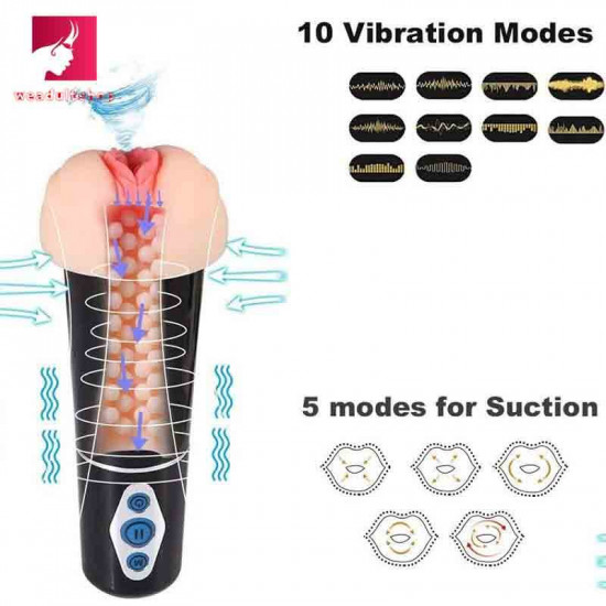 10 mode silicone smart vibrating pocket pussy