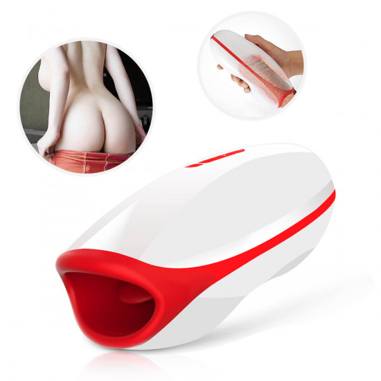 10 powerful vibrations deep throat masturbator smart heating waterproof oral cup