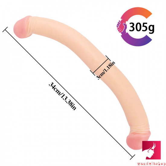 13.38in real looking double sided dildo for anus vagina fucking