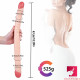 18.5in dual heads real skin feeling dildo for g spot massaging