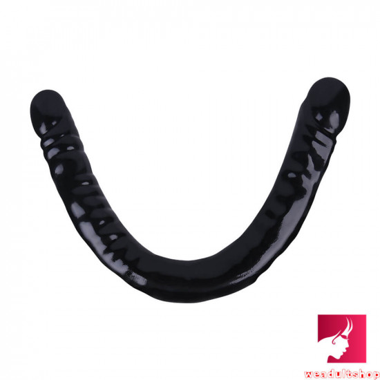 18.5in dual heads real skin feeling dildo for g spot massaging