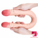 18.5in dual heads real skin feeling dildo for g spot massaging