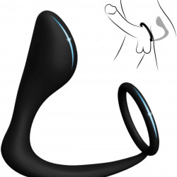 2in1 anal plug with penis ring for enhancing ejaculating cock ring