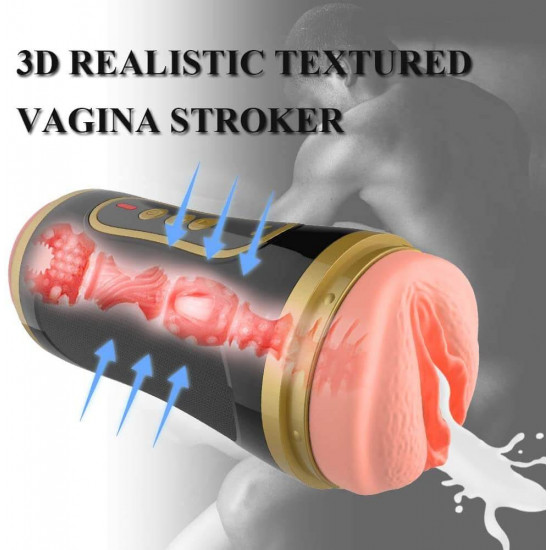 2in1 masturbator 3d realistic vibrating stroker with 2 bullet vibrators