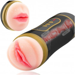 2in1 masturbator 3d realistic vibrating stroker with 2 bullet vibrators