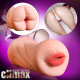 3d dual hole anal oral pocket pussy realistic silicone masturbator for men