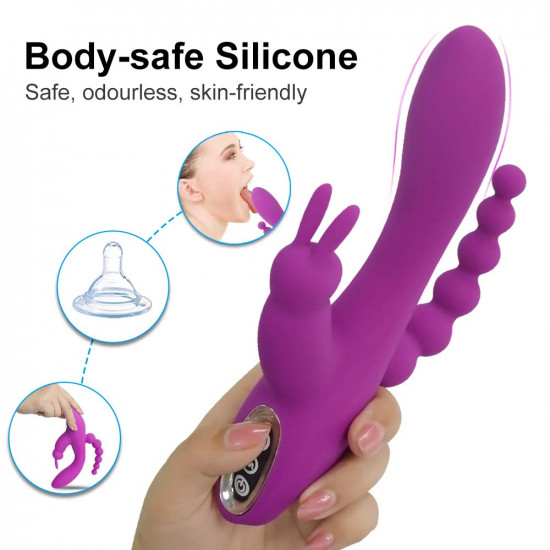 3in1 massaging av wand rabbit vibrator with 6 beads female toy 3in1 massaging av wand rabbit vibrator with 6 beads female toy