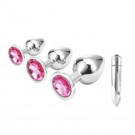 cute pink princess plug with vibrator