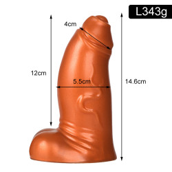 5 inch brown uncircumcised dildo with balls
