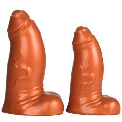 5 inch brown uncircumcised dildo with balls