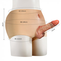 5 inch realistic penis sleeve hollow dildo panties
