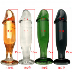 5 inch smooth simulated penis glass dildo