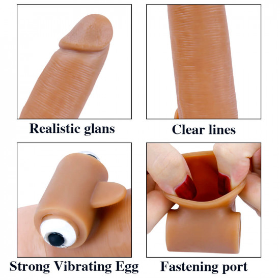 5.9in hollow silicone dildo vibrating penis extender sex toy