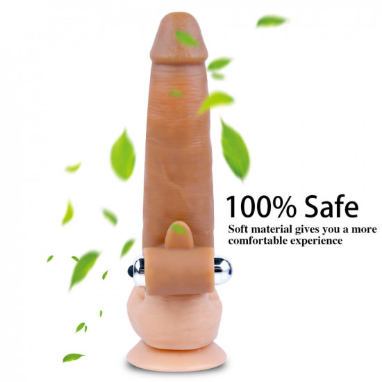 5.9in hollow silicone dildo vibrating penis extender sex toy