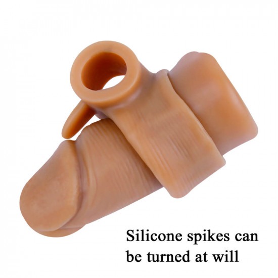 5.9in hollow silicone dildo vibrating penis extender sex toy