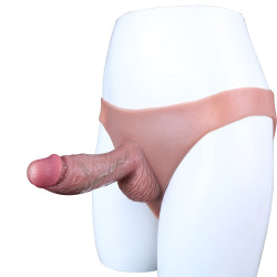 6 inch realistic briefs penis sleeve hollow dildo