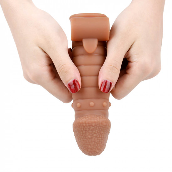 6.1in men penis enlargement vibrating silicone sex love thicken toy