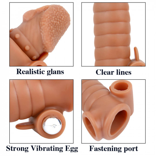 6.1in men penis enlargement vibrating silicone sex love thicken toy