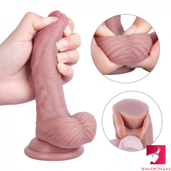 6.3in curved flexible young looking dildo adult toy for females