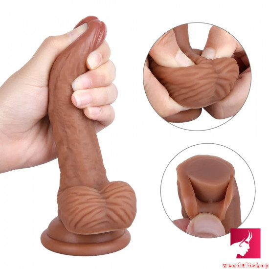 6.3in curved flexible young looking dildo adult toy for females