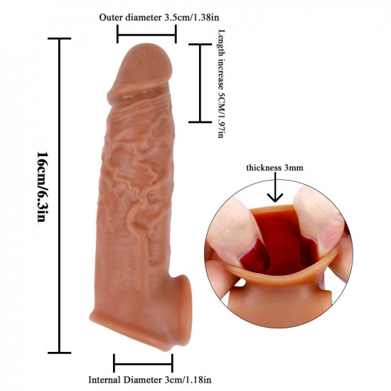 6.3in penis stretcher lengthen thicken soft sleeve sex toy