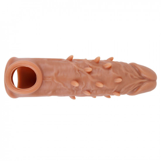 6.3in penis stretcher lifelike super elastic spiked sleeve