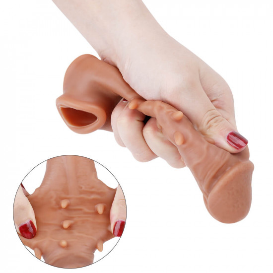 6.3in penis stretcher lifelike super elastic spiked sleeve