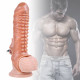 6.69in penis extension vibrating sleeve stretchy condom sex toy