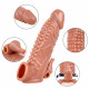 6.69in penis extension vibrating sleeve stretchy condom sex toy