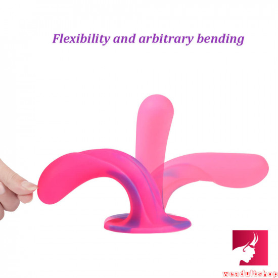 6.69in rainbow dildo flexible strong suction cup sex toy