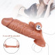 6.69in realistic cock extender sleeve vibrating tpe sex toy for men