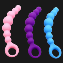 7 inch anal dildo butt plug - 7 anal beads silicone prostate toys for men women