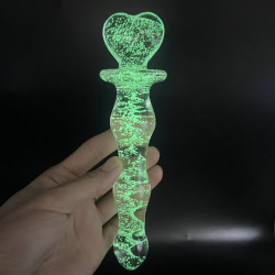 7 inch luminous fairy wand glass dildo