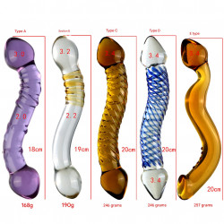 7 inch purple rain double head glass dildo