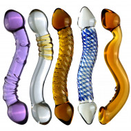 7 inch purple rain double head glass dildo
