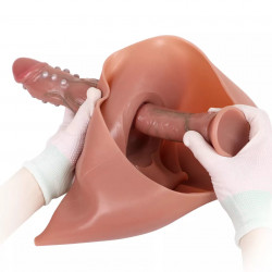 7 inch spiked rivet hollow dildo panties