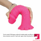 7.08in pink flower sucker base dildo sex toy for adults