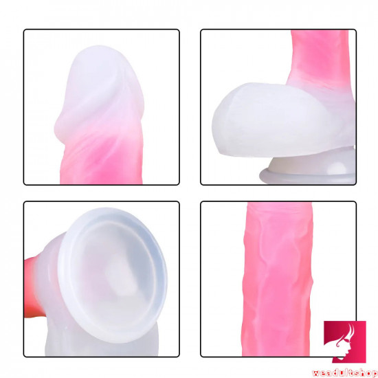 7.09in realistic feeling uncut dildo adult toy with moving foreskin