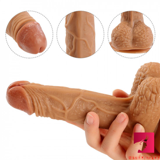 7.1in realistic big dildo silicone sex toy for couples using