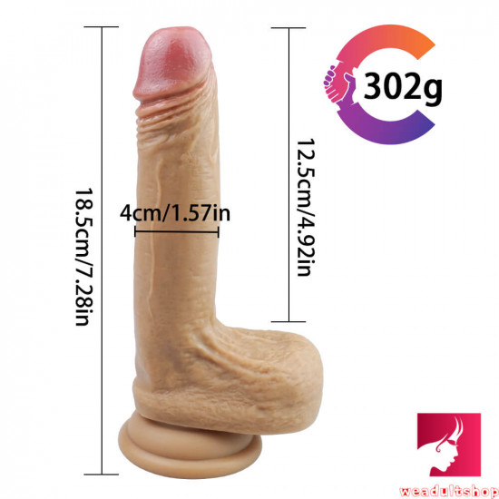 7.28in silicone black blond rides dildo for adult females