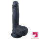 7.28in silicone black blond rides dildo for adult females