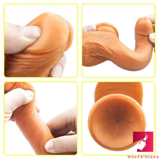 7.28in soft touching feeling silicone gold dildo sex toy