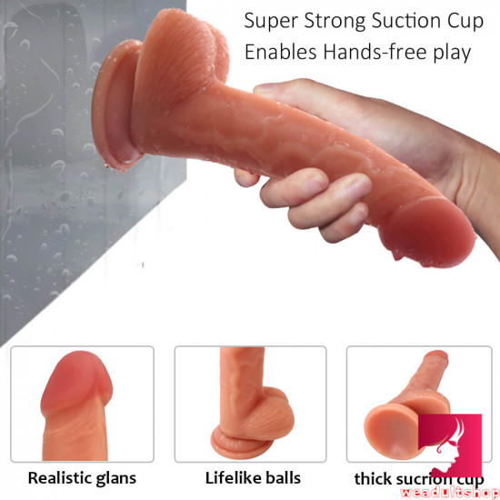 7.48in double layer silicone dildo for girl using sex toy