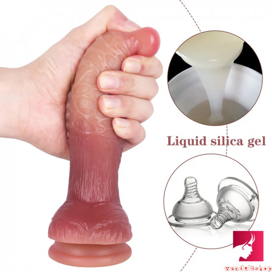 7.48in dual density silicone real looking stick on dildo for men