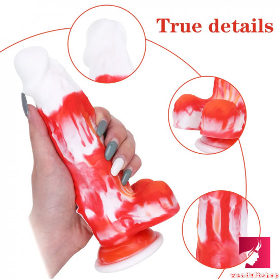 7.48in realistic flexible g-spot thick dildo with shaft and ball