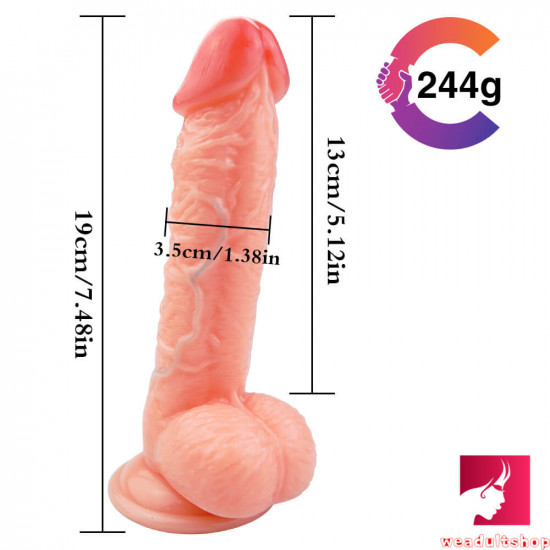 7.48in soft lifelike waterproof dildo sex toy for women men