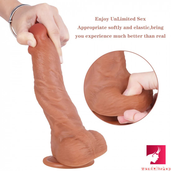 7.68in curved small glans realistic skin dildo adult masturbation toy