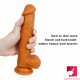 7.68in gold skin liflike elastic mimic human penis dildo for adult