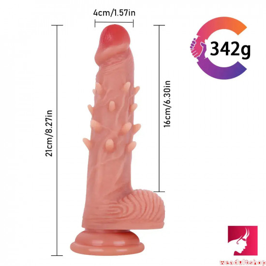 7.87in 8.27in small big silicone spiked dildo for anal massaging